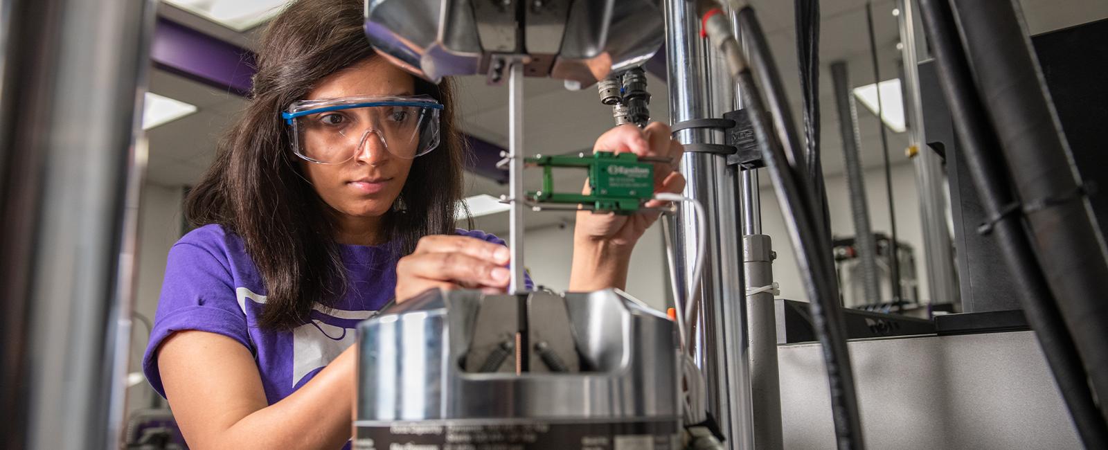 Student working in a lab